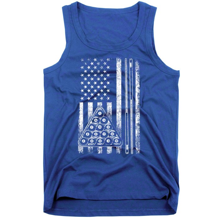 Usa American Flag Pool Player Sports Lover Billiard Game Gift Ideas For Fan Tank Top