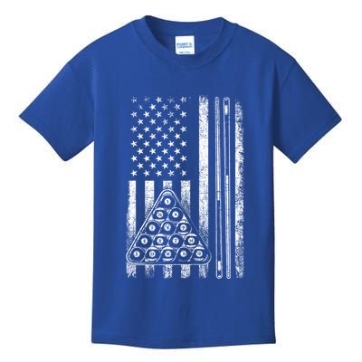 Usa American Flag Pool Player Sports Lover Billiard Game Gift Ideas For Fan Kids T-Shirt