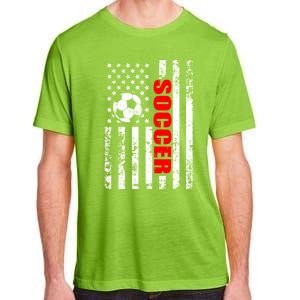 Us American Flag Soccer Patriotic Soccer Great Gift Adult ChromaSoft Performance T-Shirt