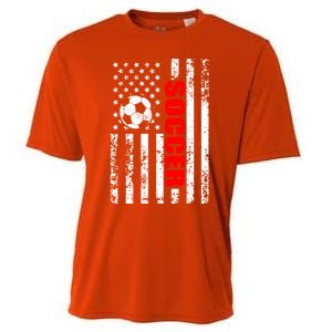 Us American Flag Soccer Patriotic Soccer Great Gift Cooling Performance Crew T-Shirt