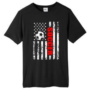 Us American Flag Soccer Patriotic Soccer Great Gift Tall Fusion ChromaSoft Performance T-Shirt