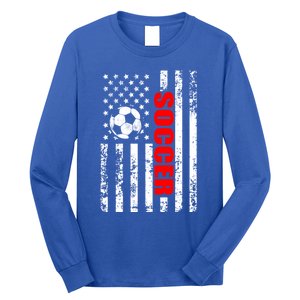 Us American Flag Soccer Patriotic Soccer Great Gift Long Sleeve Shirt