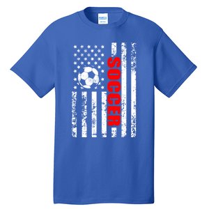 Us American Flag Soccer Patriotic Soccer Great Gift Tall T-Shirt