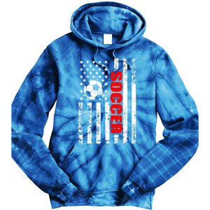 Us American Flag Soccer Patriotic Soccer Great Gift Tie Dye Hoodie