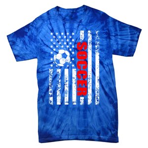 Us American Flag Soccer Patriotic Soccer Great Gift Tie-Dye T-Shirt