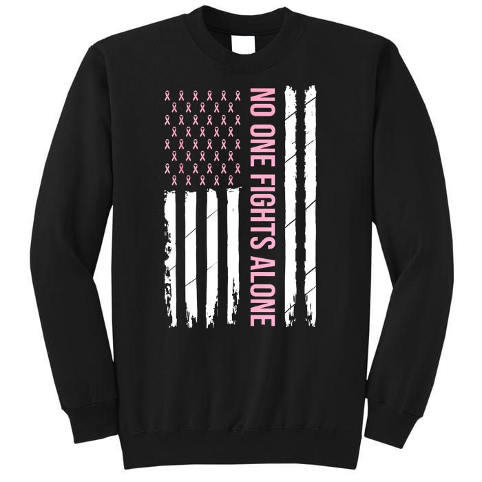 Usa American Flag Breast Cancer Awareness Ribbon Gift Sweatshirt