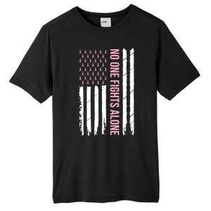 Usa American Flag Breast Cancer Awareness Ribbon Gift Tall Fusion ChromaSoft Performance T-Shirt