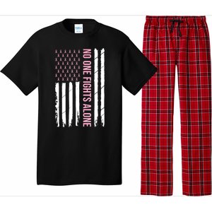 Usa American Flag Breast Cancer Awareness Ribbon Gift Pajama Set