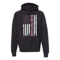 Usa American Flag Breast Cancer Awareness Ribbon Gift Premium Hoodie