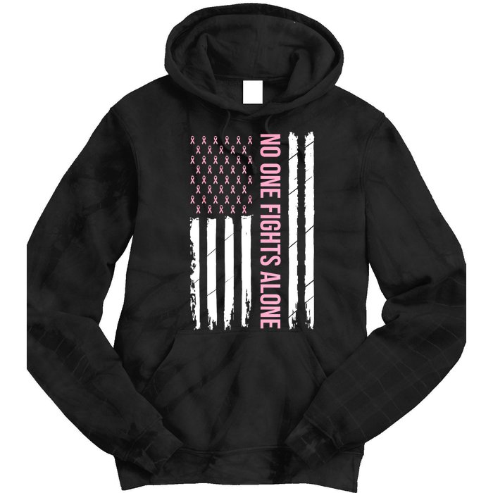 Usa American Flag Breast Cancer Awareness Ribbon Gift Tie Dye Hoodie