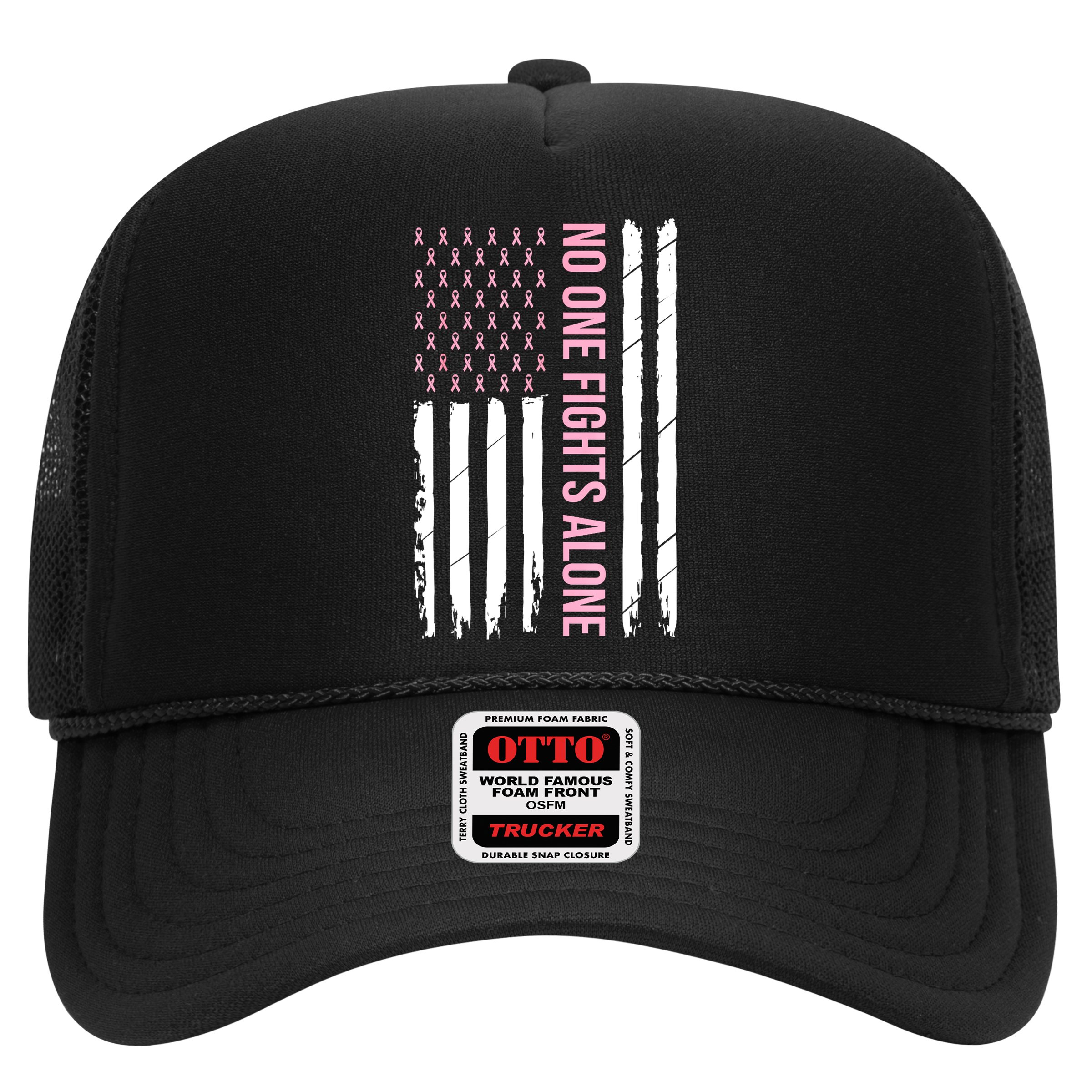 Usa American Flag Breast Cancer Awareness Ribbon Gift Hat