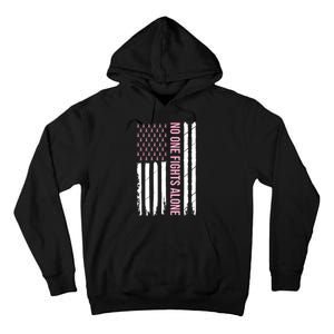 Usa American Flag Breast Cancer Awareness Ribbon Gift Tall Hoodie