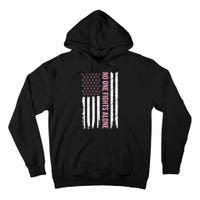 Usa American Flag Breast Cancer Awareness Ribbon Gift Tall Hoodie