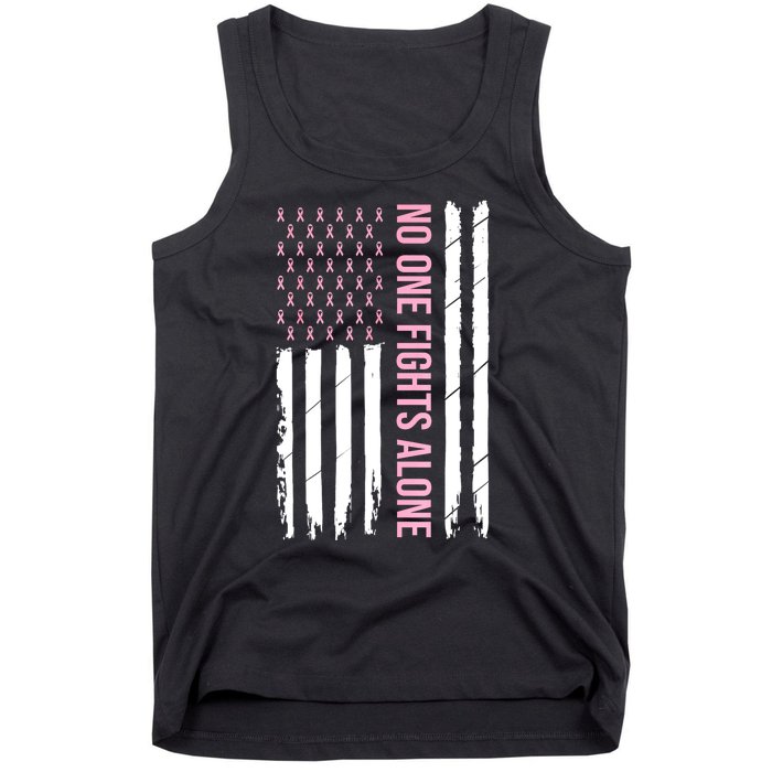 Usa American Flag Breast Cancer Awareness Ribbon Gift Tank Top