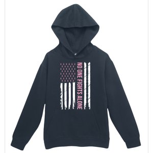 Usa American Flag Breast Cancer Awareness Ribbon Gift Urban Pullover Hoodie