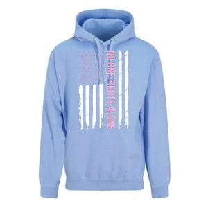 Usa American Flag Breast Cancer Awareness Ribbon Gift Unisex Surf Hoodie