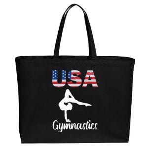 Usa American Flag Gymnastics Gymnast Cotton Canvas Jumbo Tote