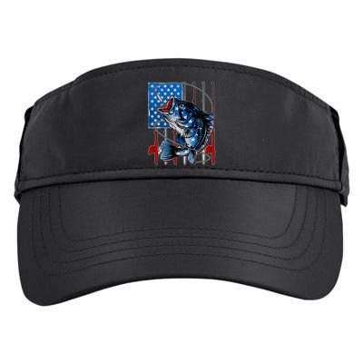 USA American Flag Bass Fishing Adult Drive Performance Visor