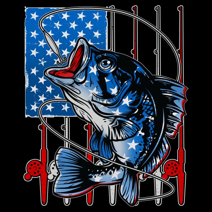 USA American Flag Bass Fishing Mug
