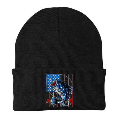 USA American Flag Bass Fishing Beanie