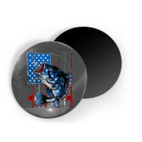 USA American Flag Bass Fishing Magnet