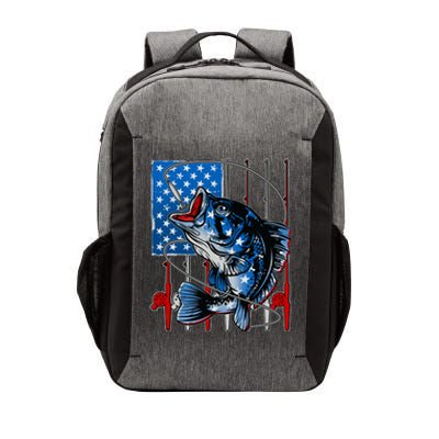 USA American Flag Bass Fishing Vector Backpack