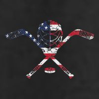 Usa American Flag Ice Hockey Goalie Mask Stick Patriotic 7 Panel Mesh Trucker Snapback Hat