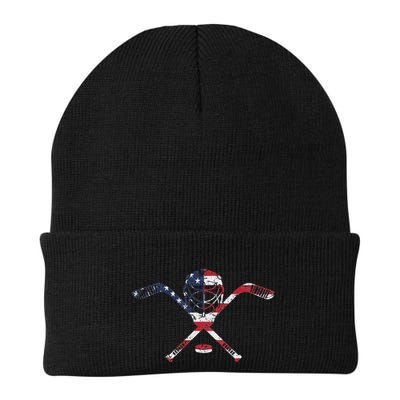 Usa American Flag Ice Hockey Goalie Mask Stick Patriotic Beanie