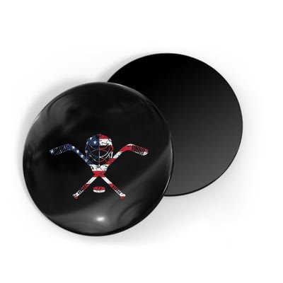 Usa American Flag Ice Hockey Goalie Mask Stick Patriotic Magnet