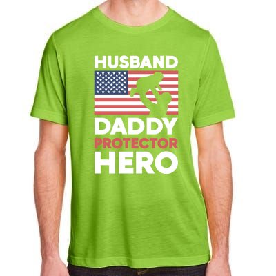 Usa American Flag Fathers Day Husband Daddy Protector Hero Gift Adult ChromaSoft Performance T-Shirt