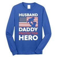 Usa American Flag Fathers Day Husband Daddy Protector Hero Gift Long Sleeve Shirt