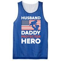 Usa American Flag Fathers Day Husband Daddy Protector Hero Gift Mesh Reversible Basketball Jersey Tank