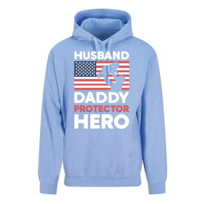 Usa American Flag Fathers Day Husband Daddy Protector Hero Gift Unisex Surf Hoodie