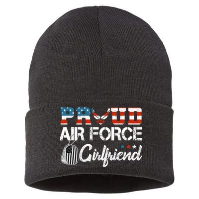 US Air Force Proud Girlfriend Proud Air Force Girlfriend Sustainable Knit Beanie