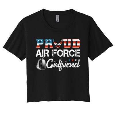 US Air Force Proud Girlfriend Proud Air Force Girlfriend Women's Crop Top Tee