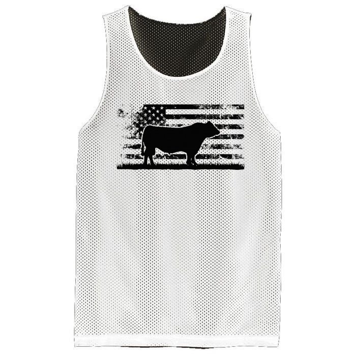 Usa American Flag America Cow Black Angus Rancher Mesh Reversible Basketball Jersey Tank