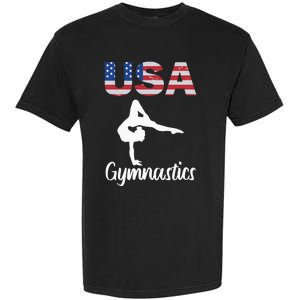 Usa American Flag Gymnastics Gymnast Garment-Dyed Heavyweight T-Shirt