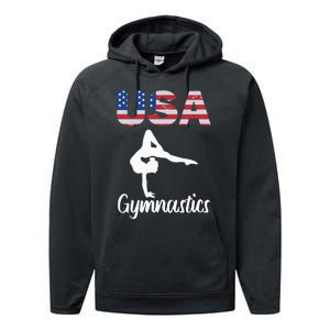 Usa American Flag Gymnastics Gymnast Performance Fleece Hoodie