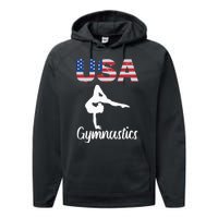 Usa American Flag Gymnastics Gymnast Performance Fleece Hoodie