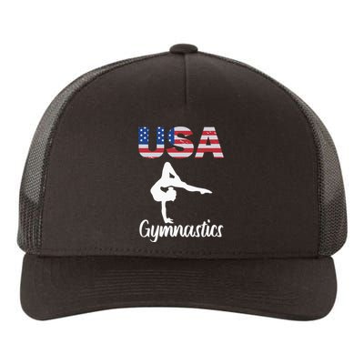 Usa American Flag Gymnastics Gymnast Yupoong Adult 5-Panel Trucker Hat