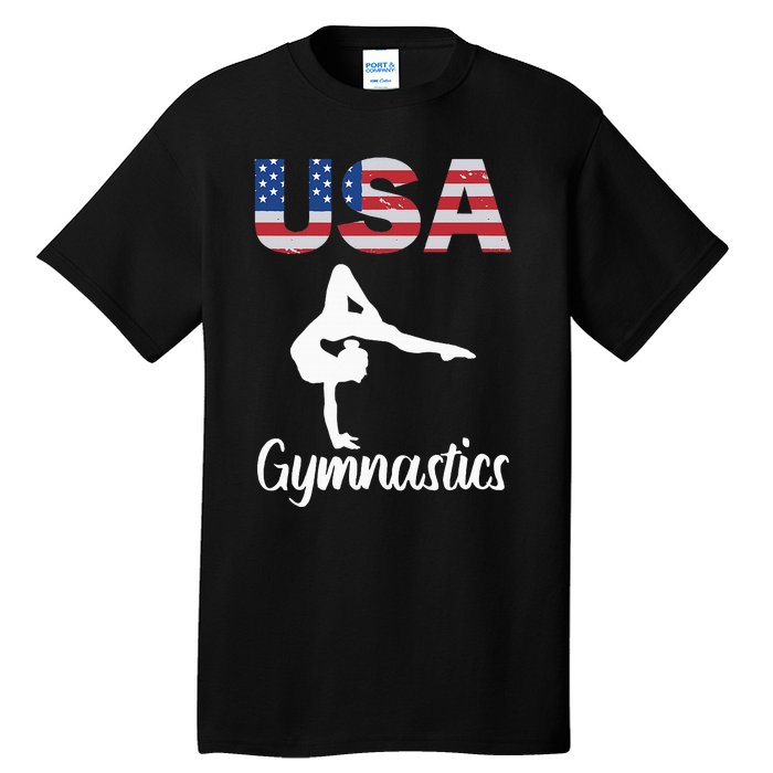 Usa American Flag Gymnastics Gymnast Tall T-Shirt