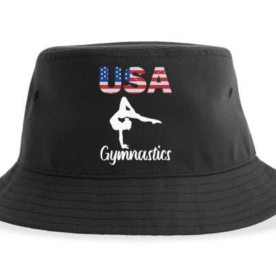 Usa American Flag Gymnastics Gymnast Sustainable Bucket Hat