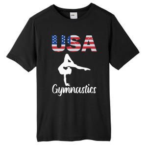 Usa American Flag Gymnastics Gymnast Tall Fusion ChromaSoft Performance T-Shirt