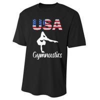 Usa American Flag Gymnastics Gymnast Performance Sprint T-Shirt