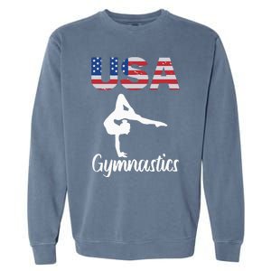 Usa American Flag Gymnastics Gymnast Garment-Dyed Sweatshirt