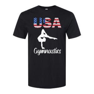 Usa American Flag Gymnastics Gymnast Softstyle CVC T-Shirt