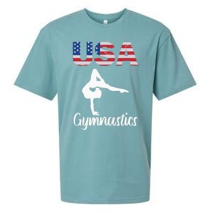 Usa American Flag Gymnastics Gymnast Sueded Cloud Jersey T-Shirt