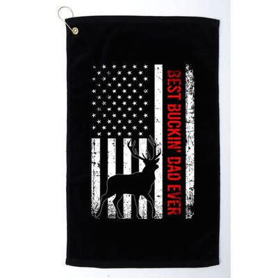 Usa American Flag Whitetailed Deer Best Buckin Dad Ever Gift Golf Towel