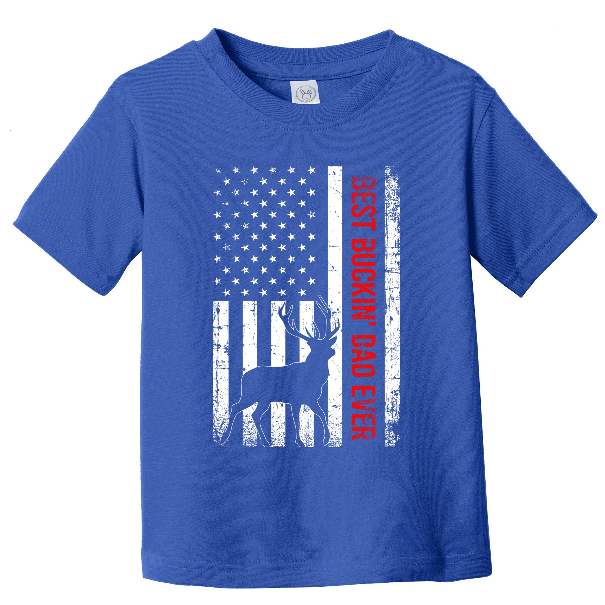 Usa American Flag Whitetailed Deer Best Buckin Dad Ever Gift Toddler T-Shirt