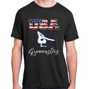 Usa American Flag Gymnastics Gymnast Adult ChromaSoft Performance T-Shirt